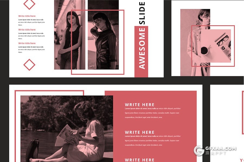 50页大气杂志风产品介绍摄影展示多用途国外PPT模板 - 顶尖PPT