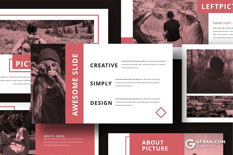 50页大气杂志风产品介绍摄影展示多用途国外PPT模板 - 顶尖PPT