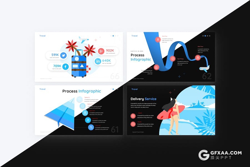 80页户外旅游景点展示介绍宣传多用途国外PPT模板 - 顶尖PPT