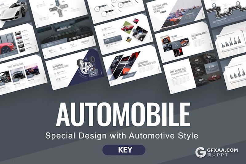 时尚精美汽车销售推广产品制造营销国外KeyNote模板 - 顶尖PPT