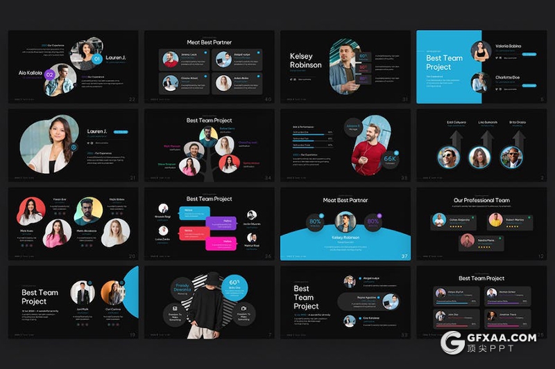 40页企业团队介绍商业计划多用途国外PPT模板 - 顶尖PPT