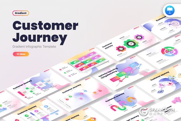 35页多色彩精美商务图形图表KeyNote模板 - 顶尖PPT