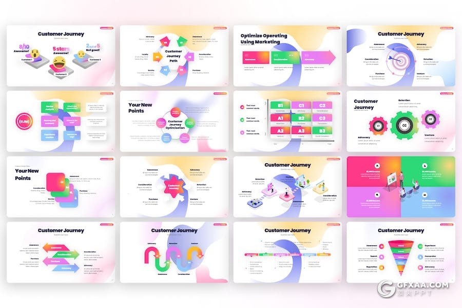 35页多色彩精美商务图形图表KeyNote模板 - 顶尖PPT