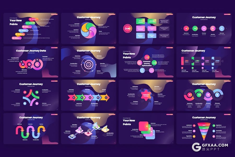 35页多色彩精美商务图形图表KeyNote模板 - 顶尖PPT