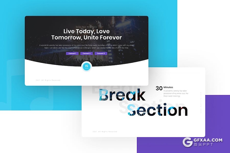 20页演唱会活动现场规划音乐节活动策划国外PPT模板 - 顶尖PPT