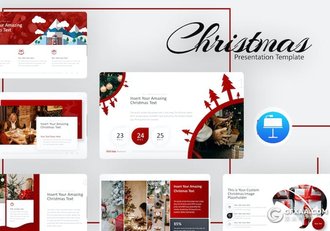 红色圣诞节主题keynote模板 - 顶尖PPT