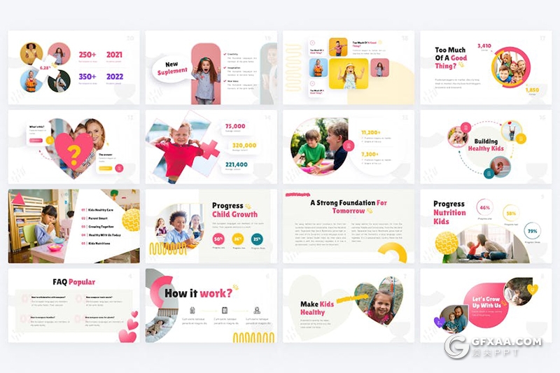 97页精美时尚关爱儿童协会儿童教育培训主题国外PPT模板 - 顶尖PPT