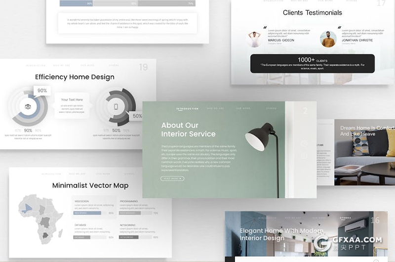 简约大气家居产品展示设计研发室内设计展示国外KeyNote模板 - 顶尖PPT