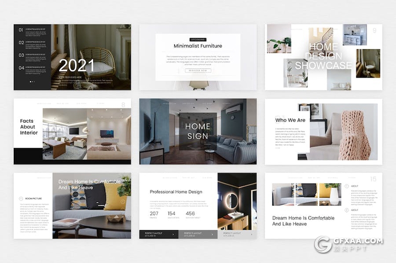 简约大气家居产品展示设计研发室内设计展示国外KeyNote模板 - 顶尖PPT