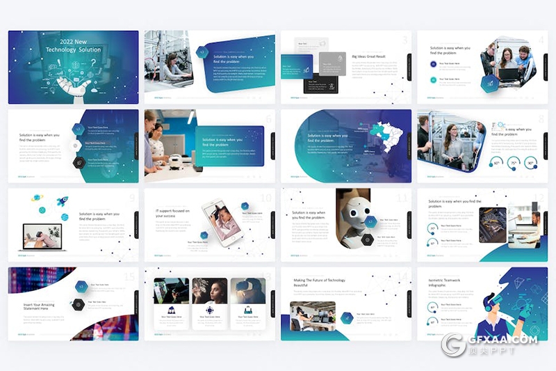 30页大气人工智能机器人宣传介绍PPT模板 - 顶尖PPT