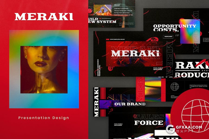 30页黑红色创意商业计划摄影展示多用途国外PPT模板 - 顶尖PPT