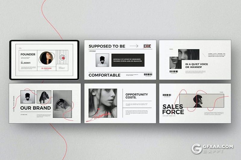 30页杂志风极简时尚多用途PPT模板 - 顶尖PPT