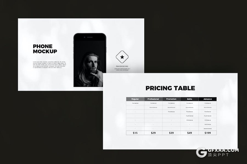 黑白杂志风模特摄影展示商务营销主题国外Keyonte模板 - 顶尖PPT