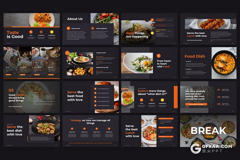 50页餐饮美食介绍宣传主题PPT模板 - 顶尖PPT