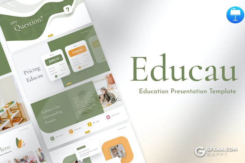 绿色大气少儿儿童教育培训主题国外Keynote模板 - 顶尖PPT