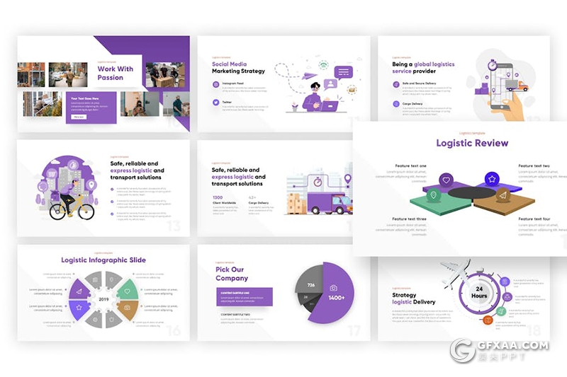 简约大气物流运输行业多用途国外KeyNote模板 - 顶尖PPT
