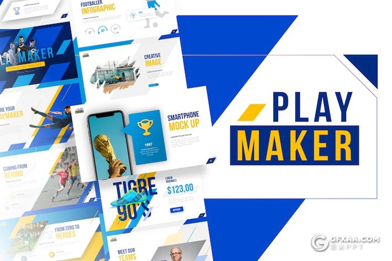 56页创意时尚足球比赛球队介绍体育运动项目介绍展示PPT模板11种配色 - 顶尖PPT