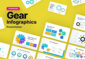 20页多色彩齿轮组合信息图形PPT模板 - 顶尖PPT