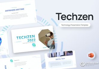 43页蓝色科技风虚拟世界VR项目介绍国外PPT模板 - 顶尖PPT