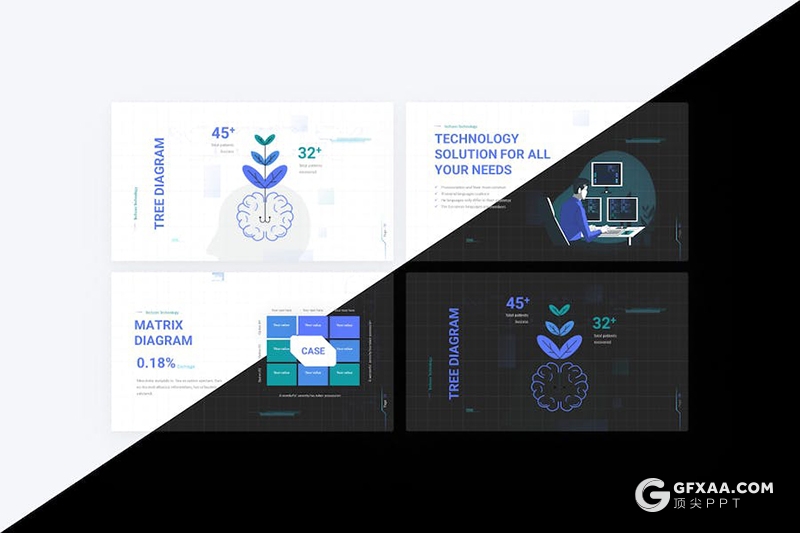 43页蓝色科技风虚拟世界VR项目介绍国外PPT模板 - 顶尖PPT