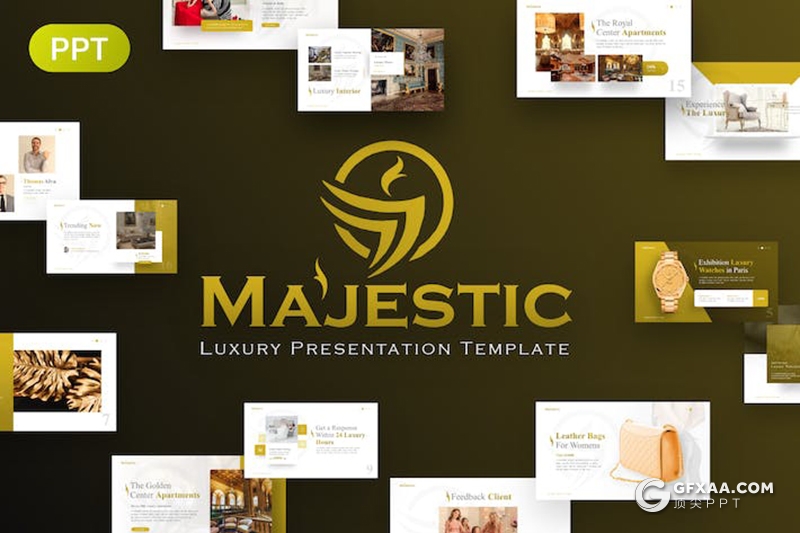 35页奢侈品展示活动策划营销通用国外PPT模板11种配色 - 顶尖PPT