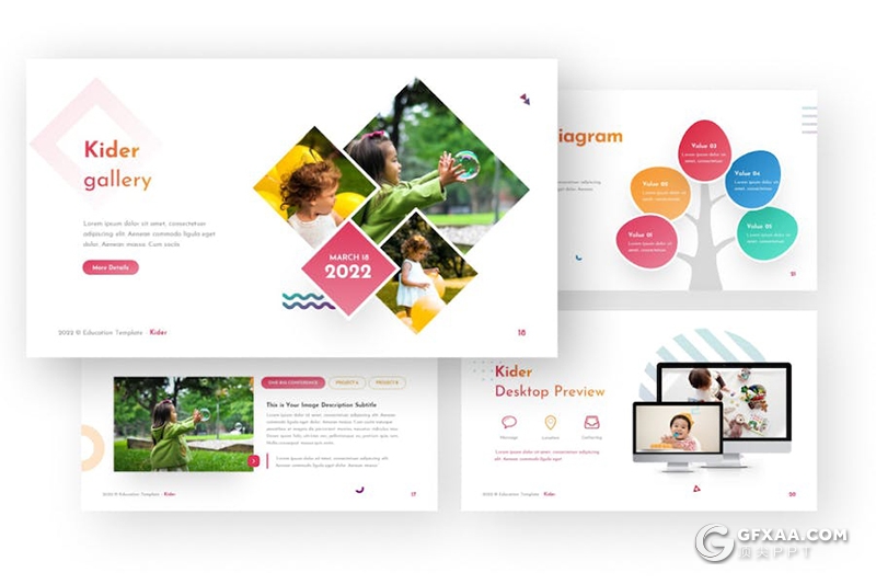 亲子户外活动儿童娱乐主题国外KeyNote模板 - 顶尖PPT