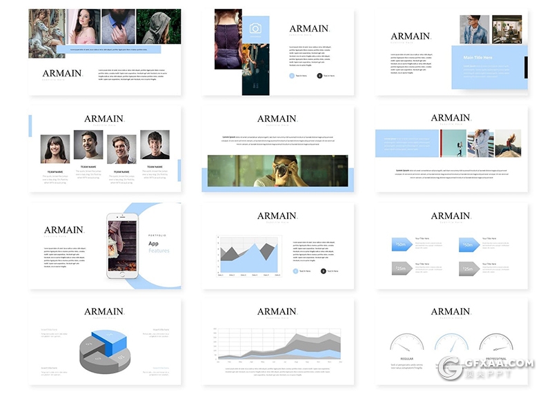 30页活动策划商品摄影展示奢侈品介绍通用国外GoogleSlides模板5种配色 - 顶尖PPT