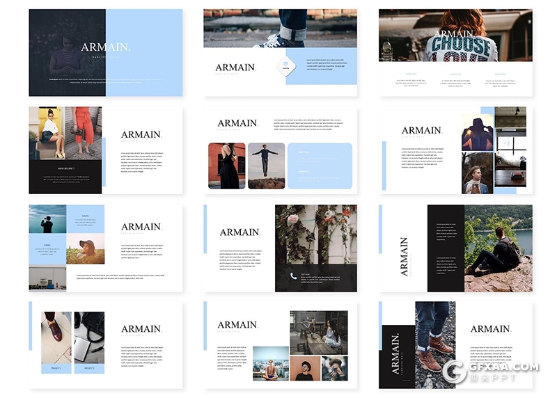 30页活动策划商品摄影展示奢侈品介绍通用国外GoogleSlides模板5种配色 - 顶尖PPT