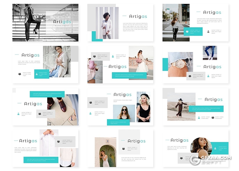 30页大气简约活动营销策划商品摄影展示通用国外GoogleSlides模板5种配色 - 顶尖PPT