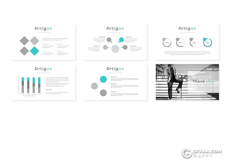 30页大气简约活动营销策划商品摄影展示通用国外GoogleSlides模板5种配色 - 顶尖PPT