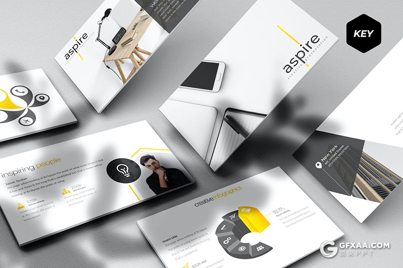 30页团队介绍商业计划年计划总结汇报多用途国外KeyNote模板5种配色 - 顶尖PPT