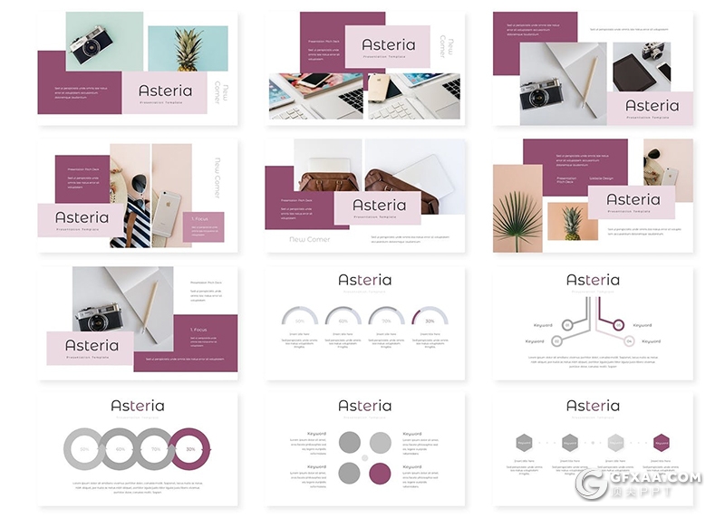 30页活动策划商业计划年计划总结汇报多用途国外KeyNote模板5种配色 - 顶尖PPT