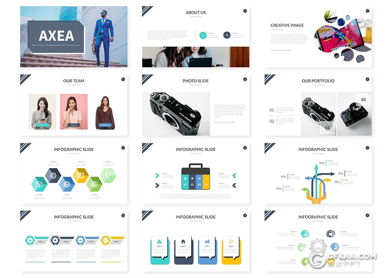 30页相机产品展示活动营销策划国外PPT模板5种配色 - 顶尖PPT