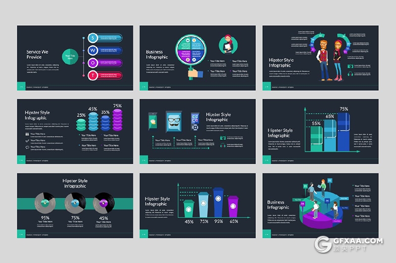 96页产品活动策划商业计划多用途国外PPT模板5种配色2款背景 - 顶尖PPT