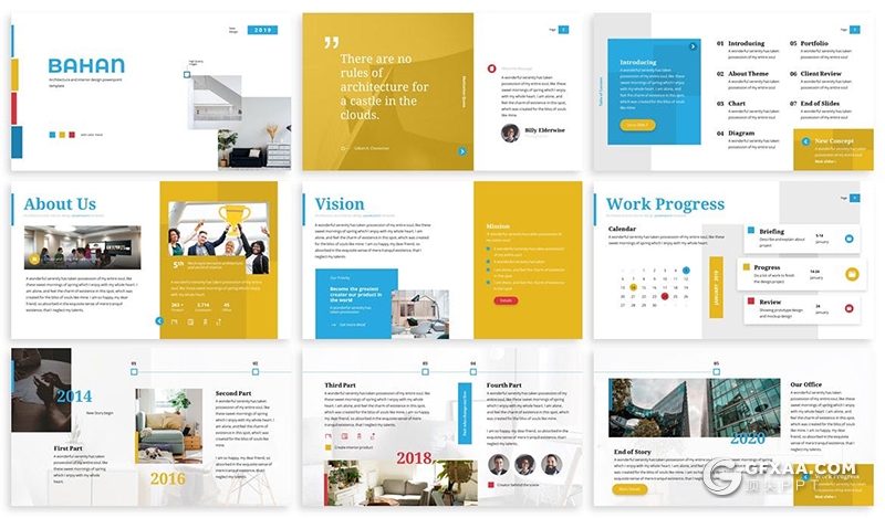 30页商业计划团队介绍年计划总结汇报多用途国外PPT模板12种配色 - 顶尖PPT