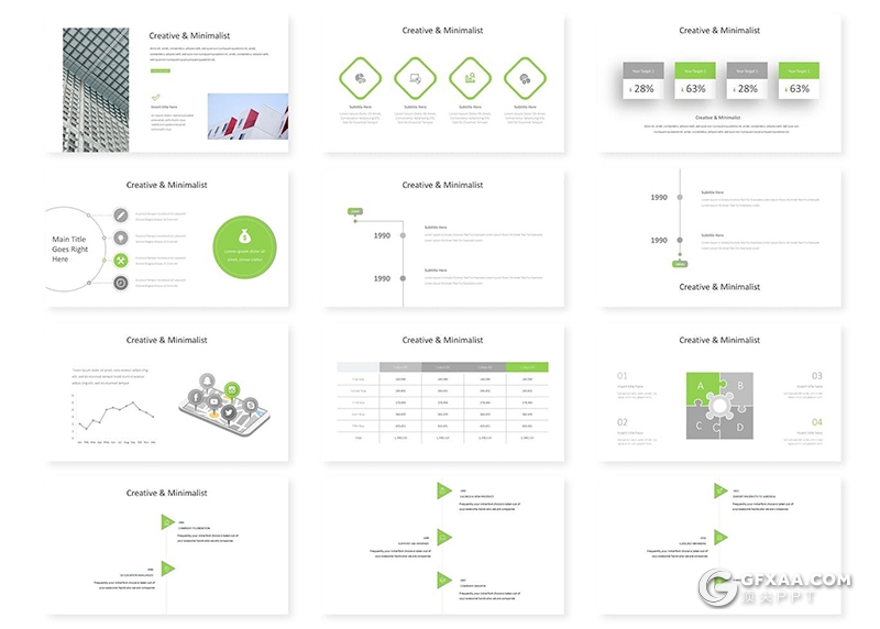 30页简约大气企业介绍商业合作计划多用途国外PPT模板5种配色 - 顶尖PPT