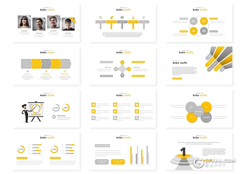 30页健身运动户外跑步项目主题多用途国外KeyNote模板5种配色 - 顶尖PPT