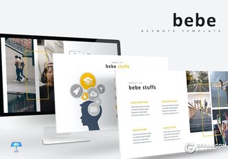 30页健身运动户外跑步项目主题多用途国外KeyNote模板5种配色 - 顶尖PPT