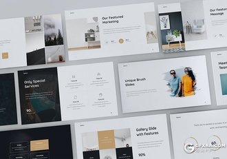 104页业务分析产品摄影展示活动策划营销多用途国外PPT模板3种配色 - 顶尖PPT