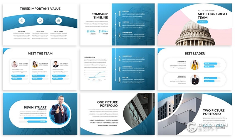 30页企业简介商业计划团队介绍多用途国外PPT模板 - 顶尖PPT