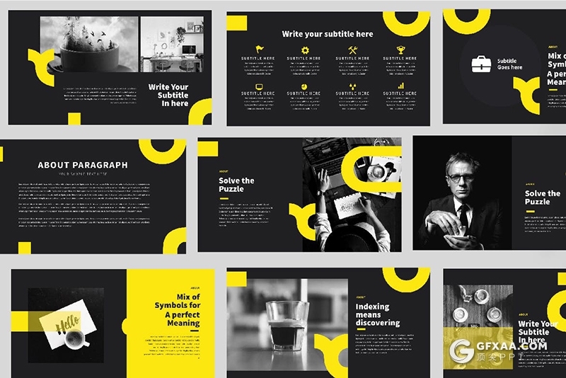 50页现代化大气商业计划团队介绍企业合作通用国外PPT模板 - 顶尖PPT