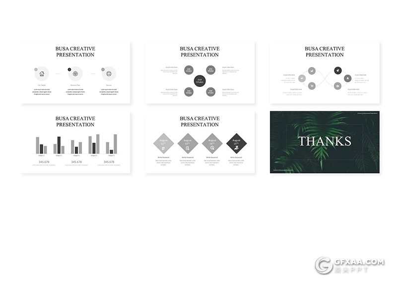 30页绿色植物图片展示绿植种植国外PPT模板5种配色 - 顶尖PPT
