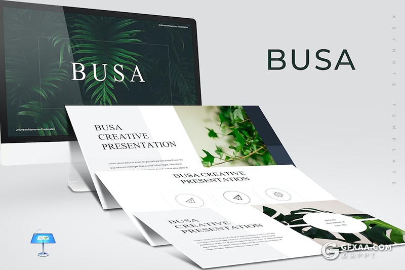 30页绿色植物图片展示绿植种植国外KeyNote模板5种配色 - 顶尖PPT