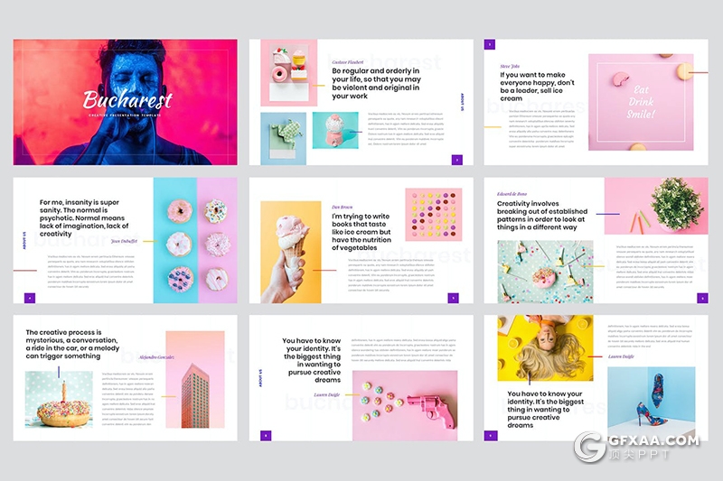 45页创意时尚摄影图片展示活动营销策划多用途国外PPT模板 - 顶尖PPT