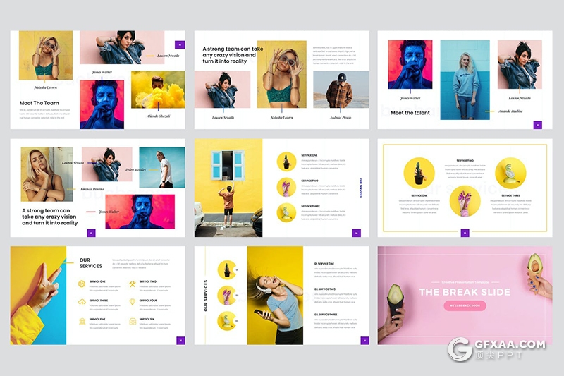 45页创意时尚摄影图片展示活动营销策划多用途国外PPT模板 - 顶尖PPT