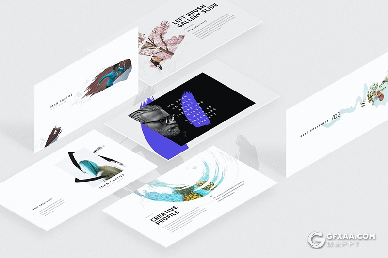 151页水墨笔刷效果商业计划年总结汇报多用途国外KeyNote模板 - 顶尖PPT