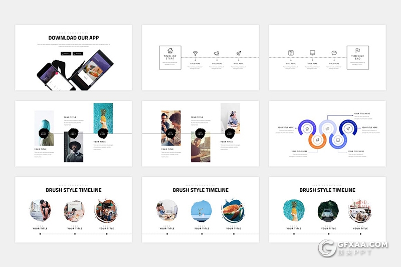 151页水墨笔刷效果商业计划年总结汇报多用途国外KeyNote模板 - 顶尖PPT