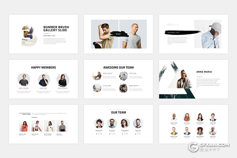 151页水墨笔刷效果商业计划年总结汇报多用途国外KeyNote模板 - 顶尖PPT