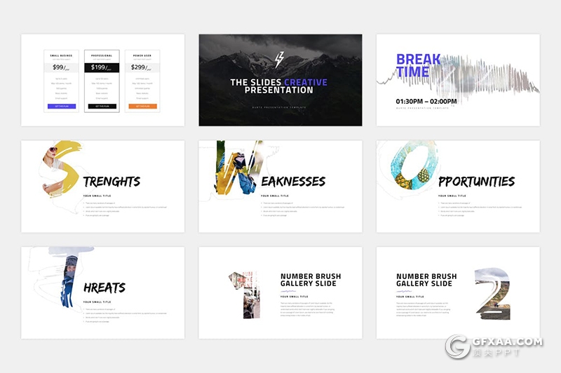 151页水墨笔刷效果商业计划年总结汇报多用途国外KeyNote模板 - 顶尖PPT