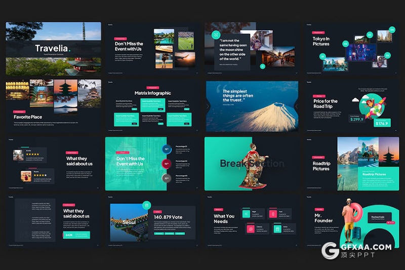 35页海边旅游景点度假宣传通用国外PPT模板 - 顶尖PPT